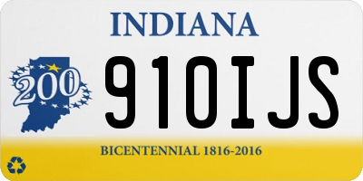 IN license plate 910IJS