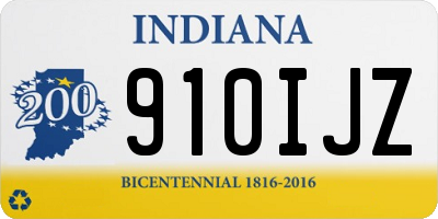 IN license plate 910IJZ