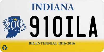 IN license plate 910ILA