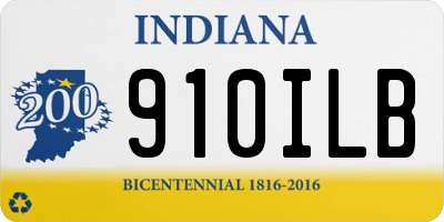 IN license plate 910ILB