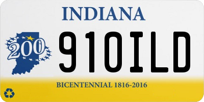 IN license plate 910ILD