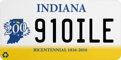 IN license plate 910ILE
