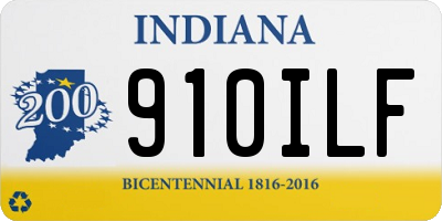 IN license plate 910ILF