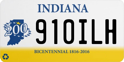 IN license plate 910ILH