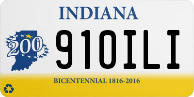 IN license plate 910ILI