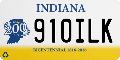 IN license plate 910ILK
