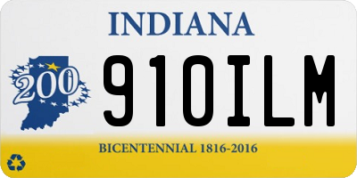 IN license plate 910ILM
