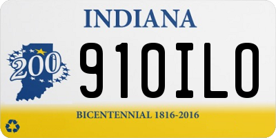 IN license plate 910ILO