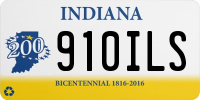 IN license plate 910ILS