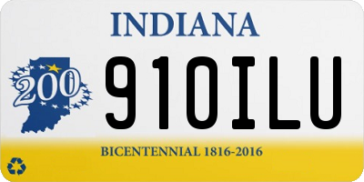 IN license plate 910ILU