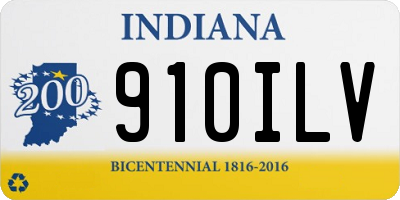 IN license plate 910ILV