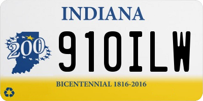 IN license plate 910ILW
