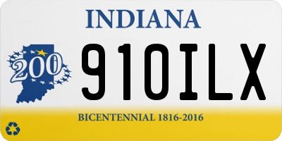 IN license plate 910ILX
