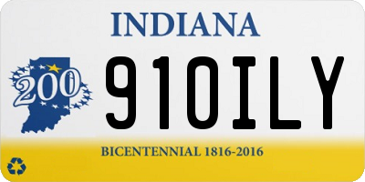 IN license plate 910ILY