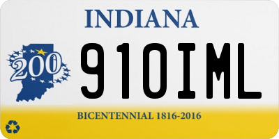 IN license plate 910IML