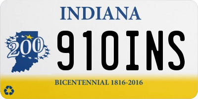 IN license plate 910INS