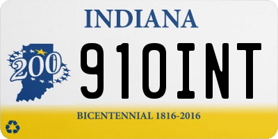 IN license plate 910INT