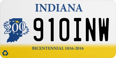 IN license plate 910INW