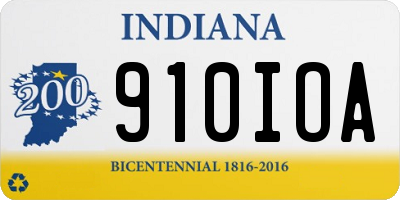 IN license plate 910IOA