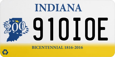IN license plate 910IOE
