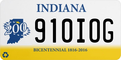 IN license plate 910IOG