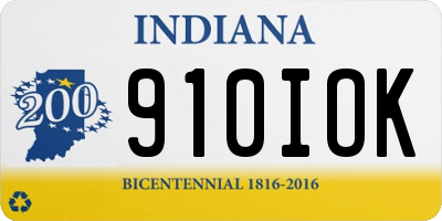 IN license plate 910IOK