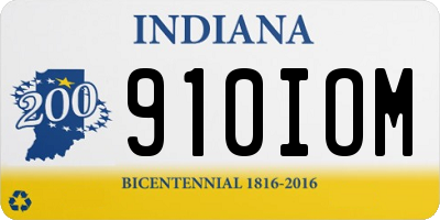 IN license plate 910IOM