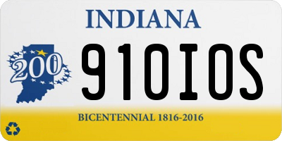 IN license plate 910IOS