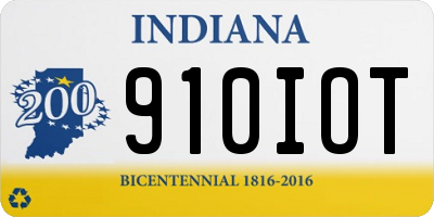 IN license plate 910IOT