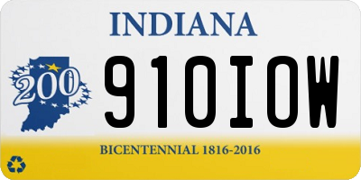IN license plate 910IOW