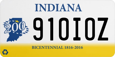 IN license plate 910IOZ