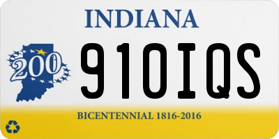 IN license plate 910IQS
