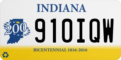 IN license plate 910IQW
