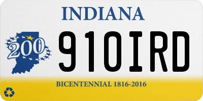 IN license plate 910IRD