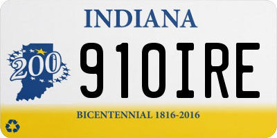 IN license plate 910IRE