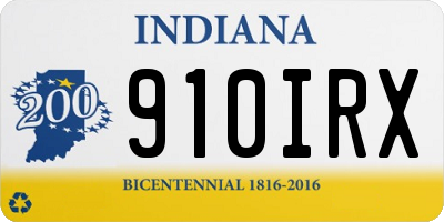 IN license plate 910IRX