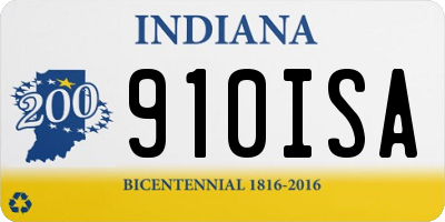 IN license plate 910ISA
