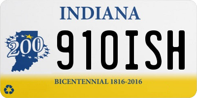 IN license plate 910ISH