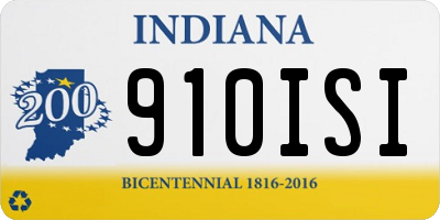 IN license plate 910ISI