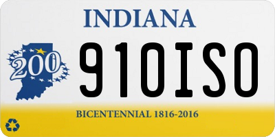 IN license plate 910ISO