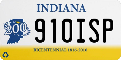 IN license plate 910ISP