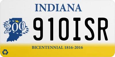 IN license plate 910ISR