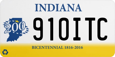 IN license plate 910ITC