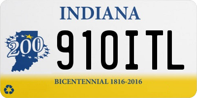 IN license plate 910ITL