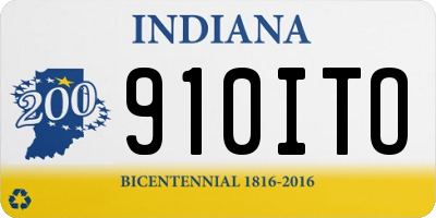 IN license plate 910ITO