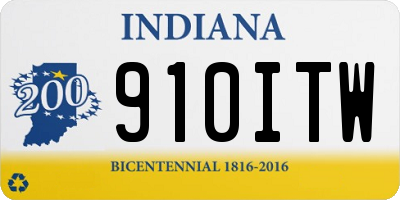 IN license plate 910ITW