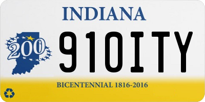 IN license plate 910ITY