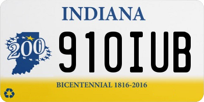 IN license plate 910IUB