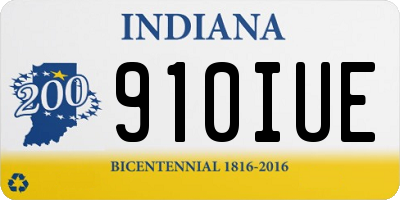 IN license plate 910IUE