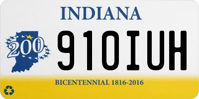 IN license plate 910IUH